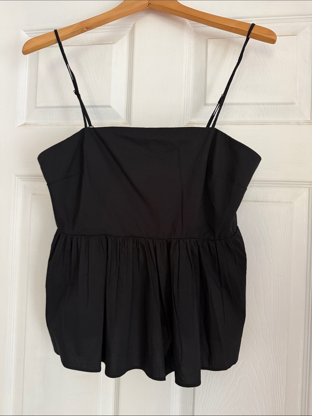 Express Black Spaghetti Strap Peplum Tank